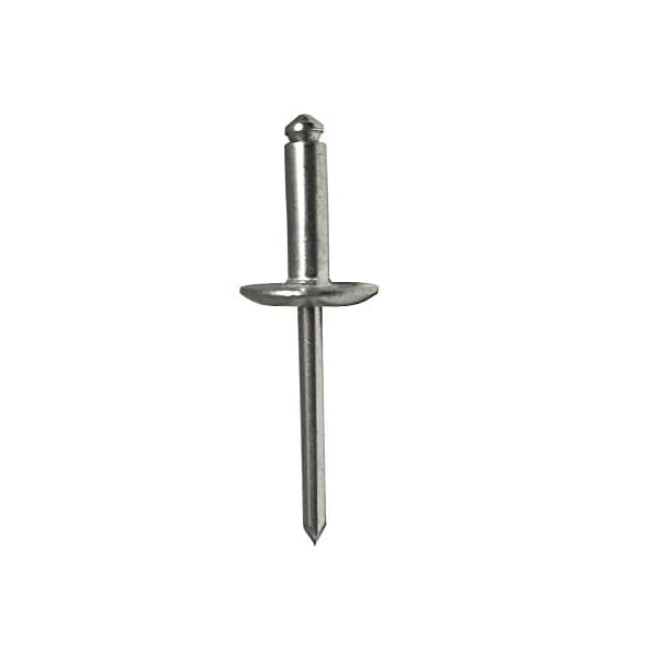 Blind Rivet, Large Flanged Head, 0.125 in Dia., 0.313 in L, Aluminum Body, 1000 PK